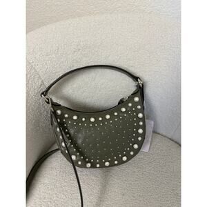 Jimmy Choo green Pearl-Studded small hobo crossbody bag